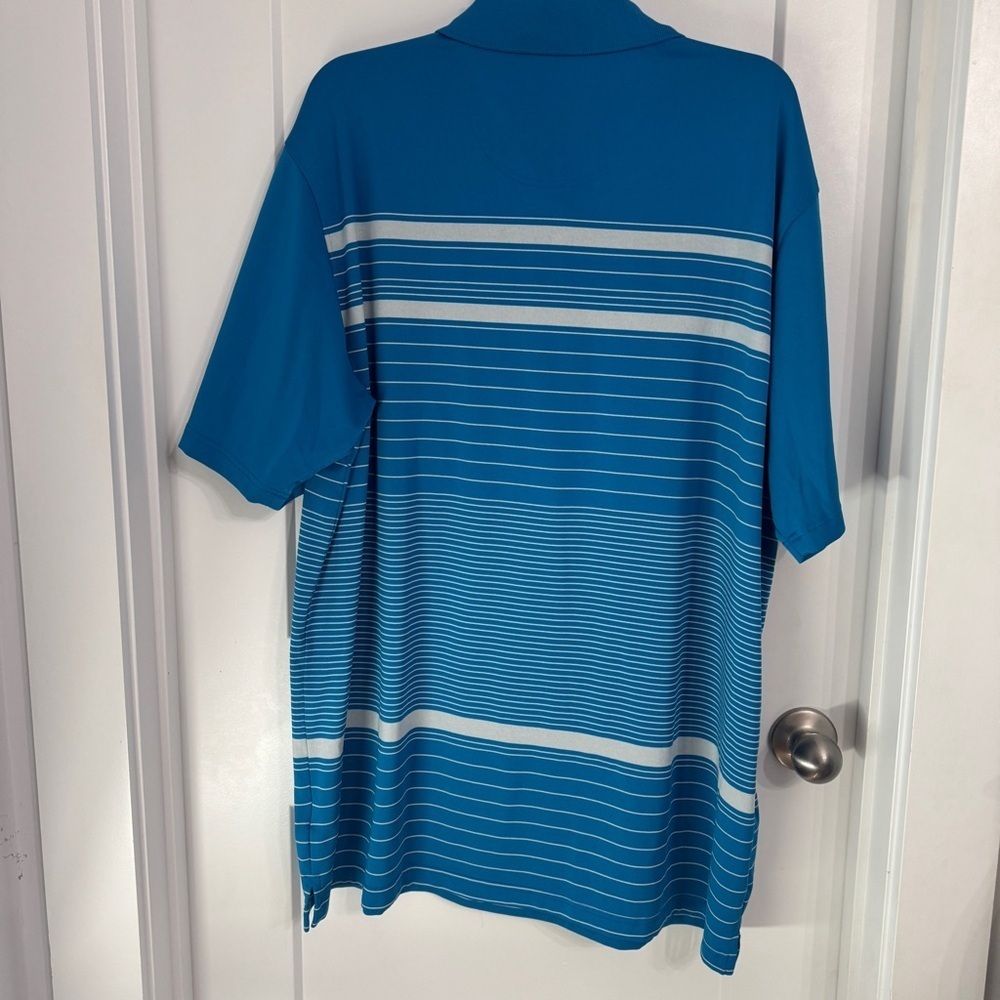 Pebble Beach Men's Short Sleeve Dry-Luxe Performance Polo Shirt Blue White XXL - Picture 7 of 7